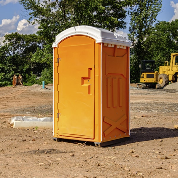 how often are the portable restrooms cleaned and serviced during a rental period in Young Harris GA